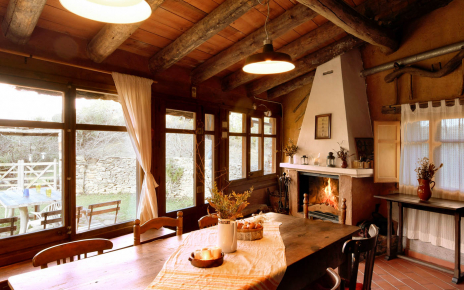 Dining area with doors to gardens